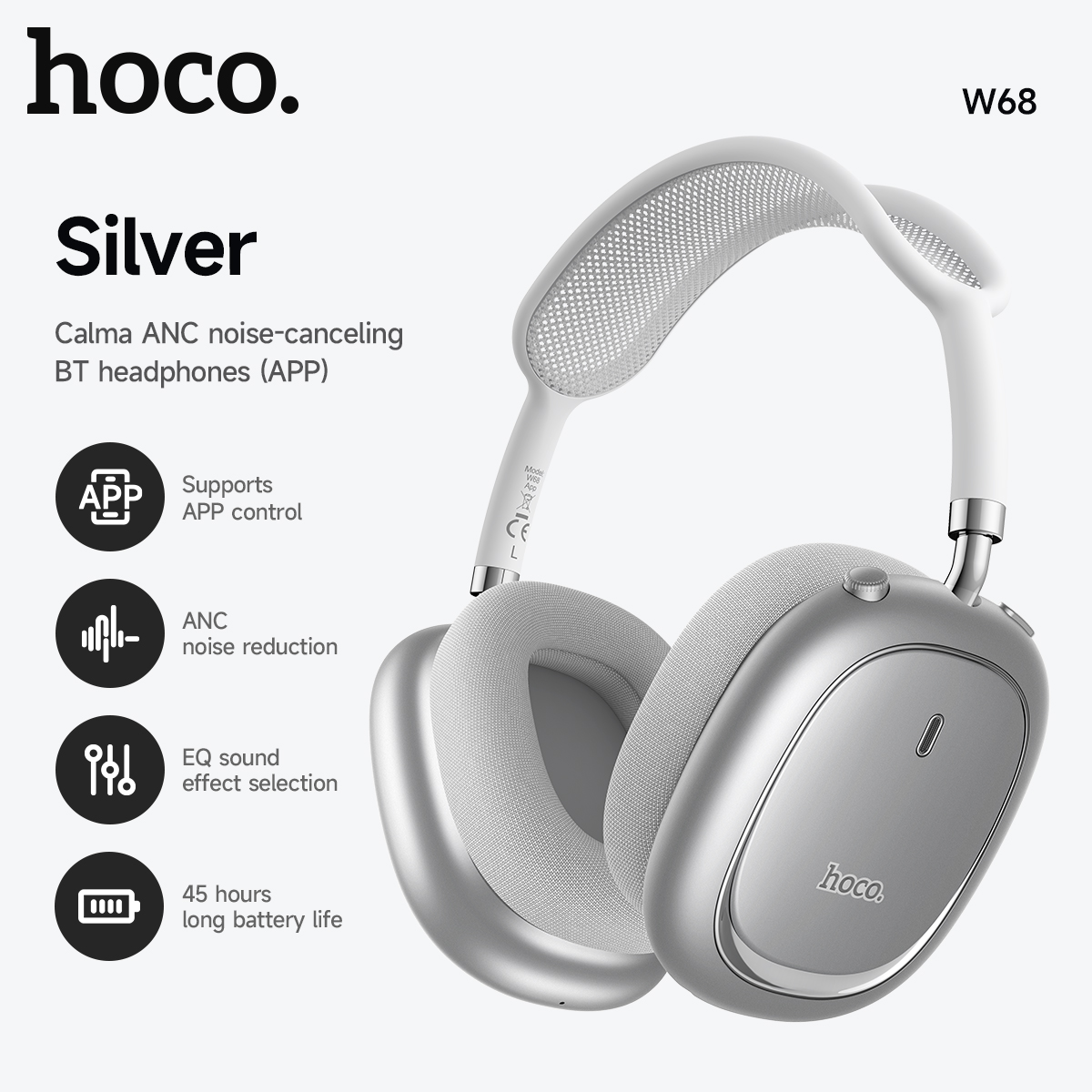 Anc Wireless Over Ear Headphones - Беспроводные наушники с активным шумоподавлением, Bluetooth