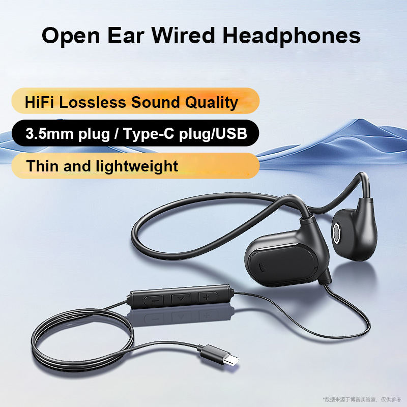 Open Ear Air Conduction Headphones - Проводные наушники с открытым ухом, разъем