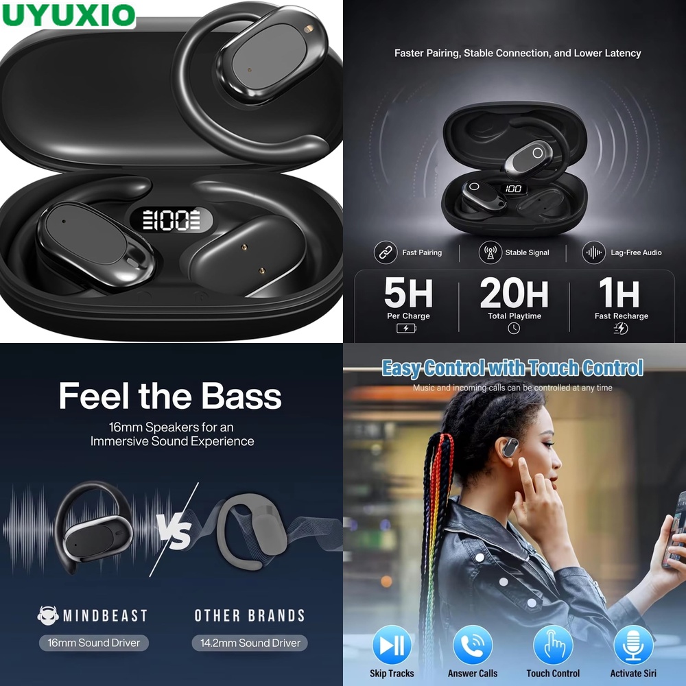 Bone Conduction Running Headphones - Наушники с открытым ухом и беспроводные
