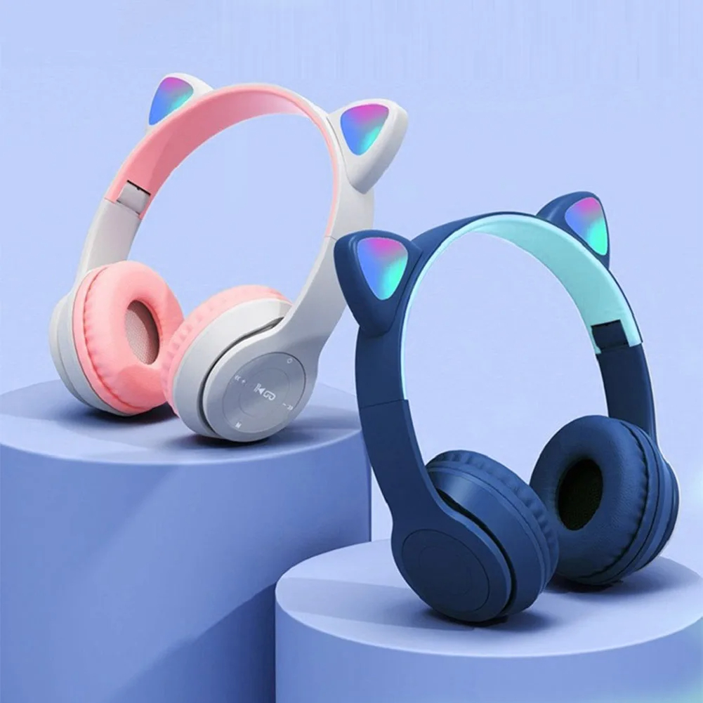 Cat Ear Bluetooth Headset Led - Беспроводные наушники с милыми кошачьими ушками