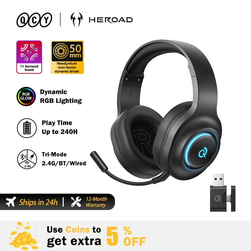 Gaming Headset With Mic Rgb - Игровая гарнитура QCY Heroad V200 с