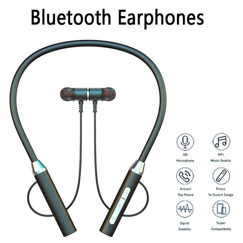 Magnetic Neckband Sports Earphones - 9D беспроводные Bluetooth наушники с шейным