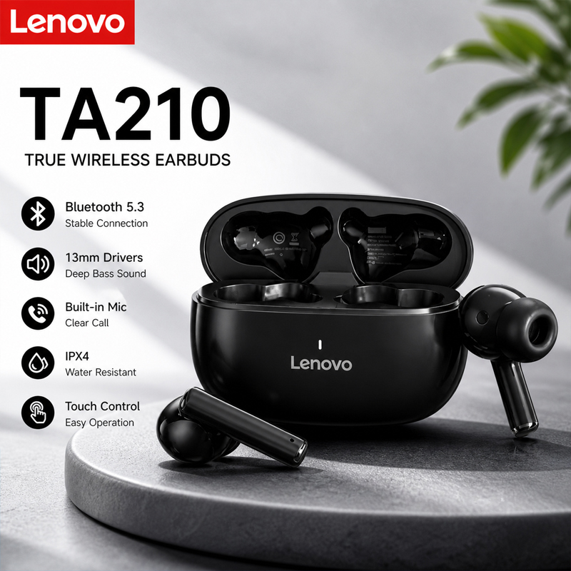 Type C Wired Earphones With Mic - Новые беспроводные Bluetooth-наушники Lenovo TA210 со
