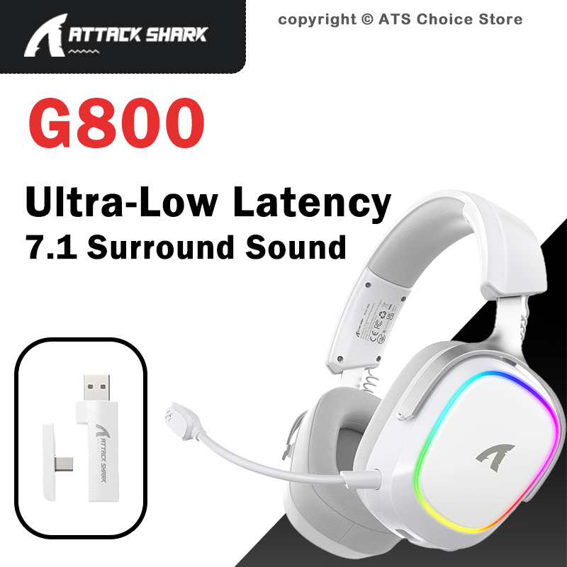 Gaming Headset With Mic Rgb - Беспроводная игровая гарнитура ATTACK SHARK G800