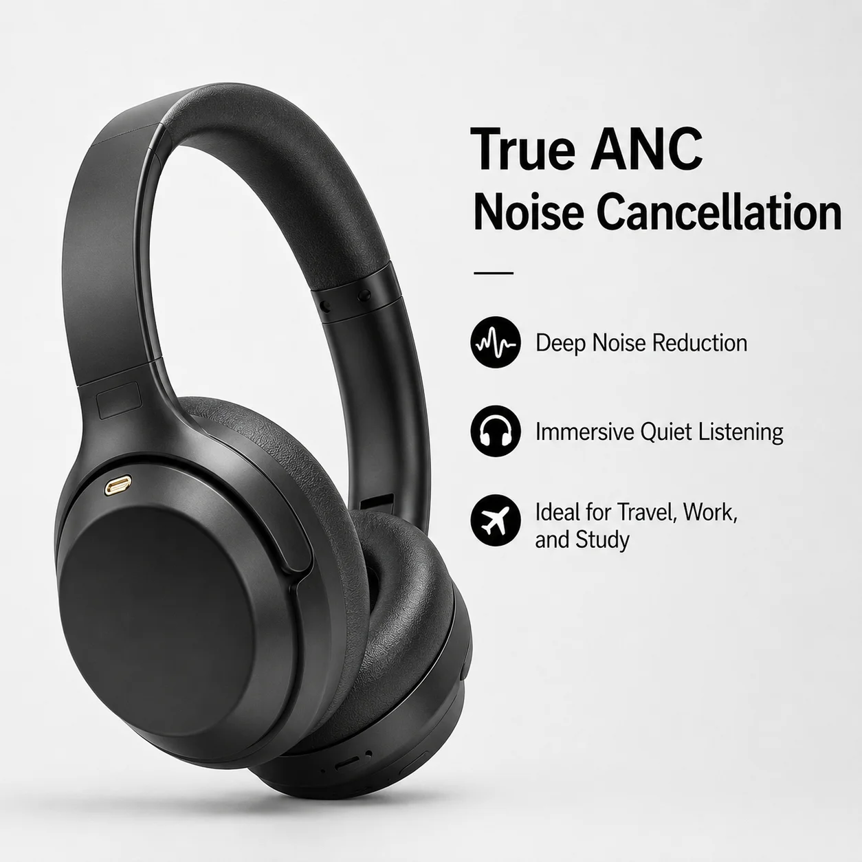 Anc Wireless Over Ear Headphones - Игровая гарнитура, Bluetooth-наушники с активным шумоподавлением