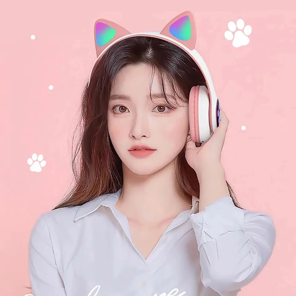 Новейшие беспроводные наушники – обзор и цена Cat Ear Bluetooth Headset Led