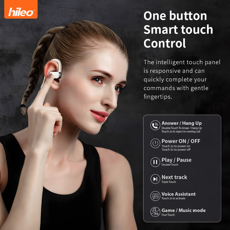 HiLeo Hi77 5.4 Открытая вешалк – обзор и цена Open Ear Air Conduction Headphones