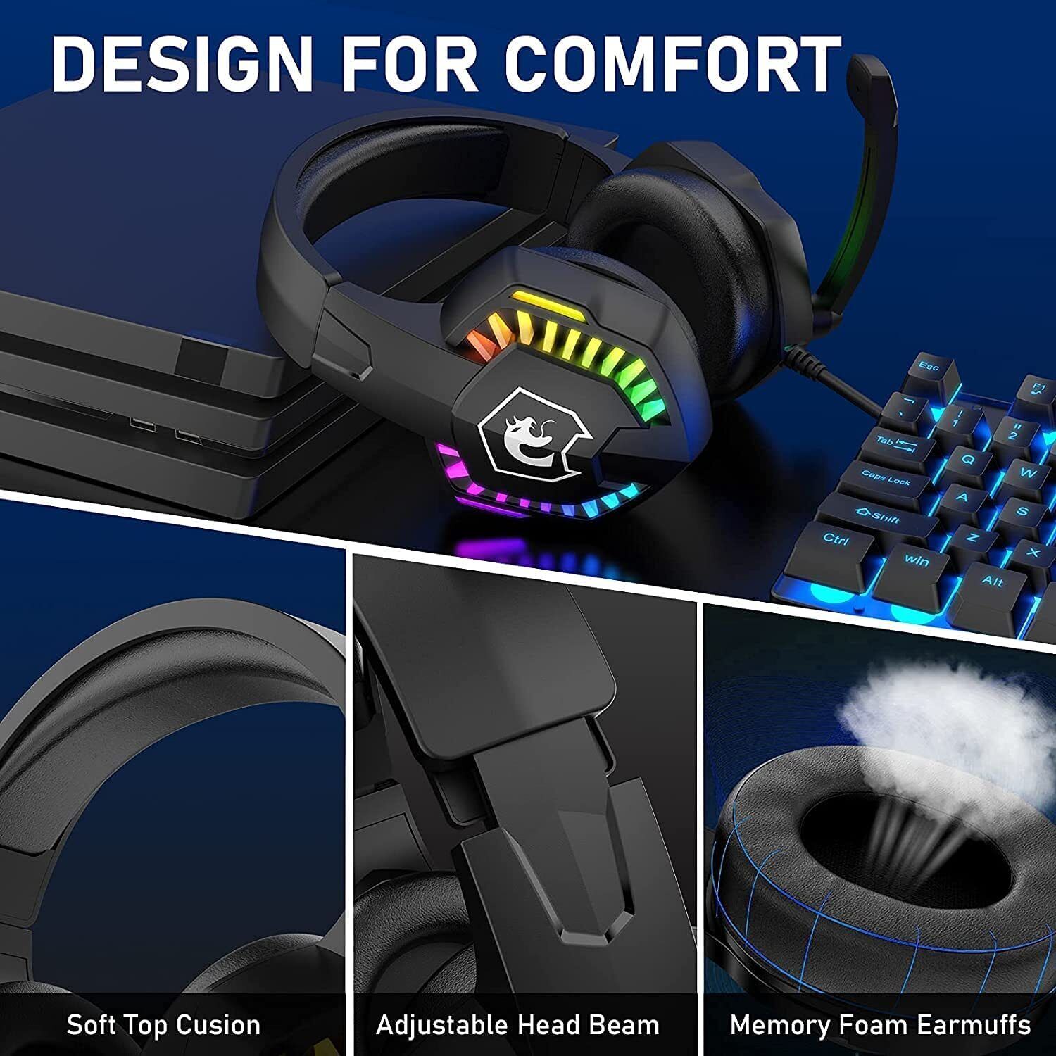 Проводная игровая гарнитура MA – обзор и цена Gaming Headset With Mic Rgb