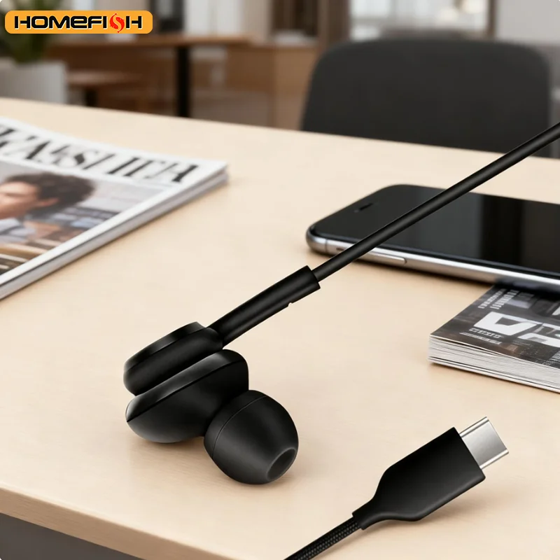 Наушники-вкладыши HOMEFISH USB – обзор и цена Type C Wired Earphones With Mic
