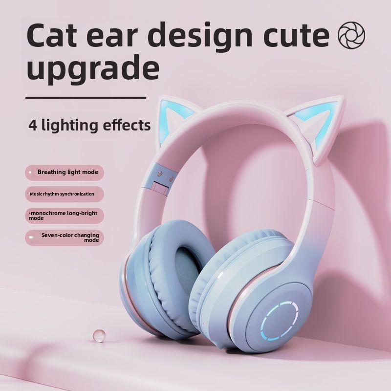 Новые популярные RGB-наушники  – обзор и цена Cat Ear Bluetooth Headset Led